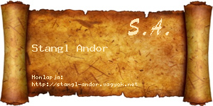 Stangl Andor névjegykártya